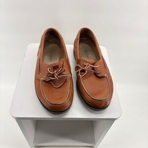 Rockport Mens Tan Leather Boat Shoes Classic Nautical Deck Loafers 10.5 M